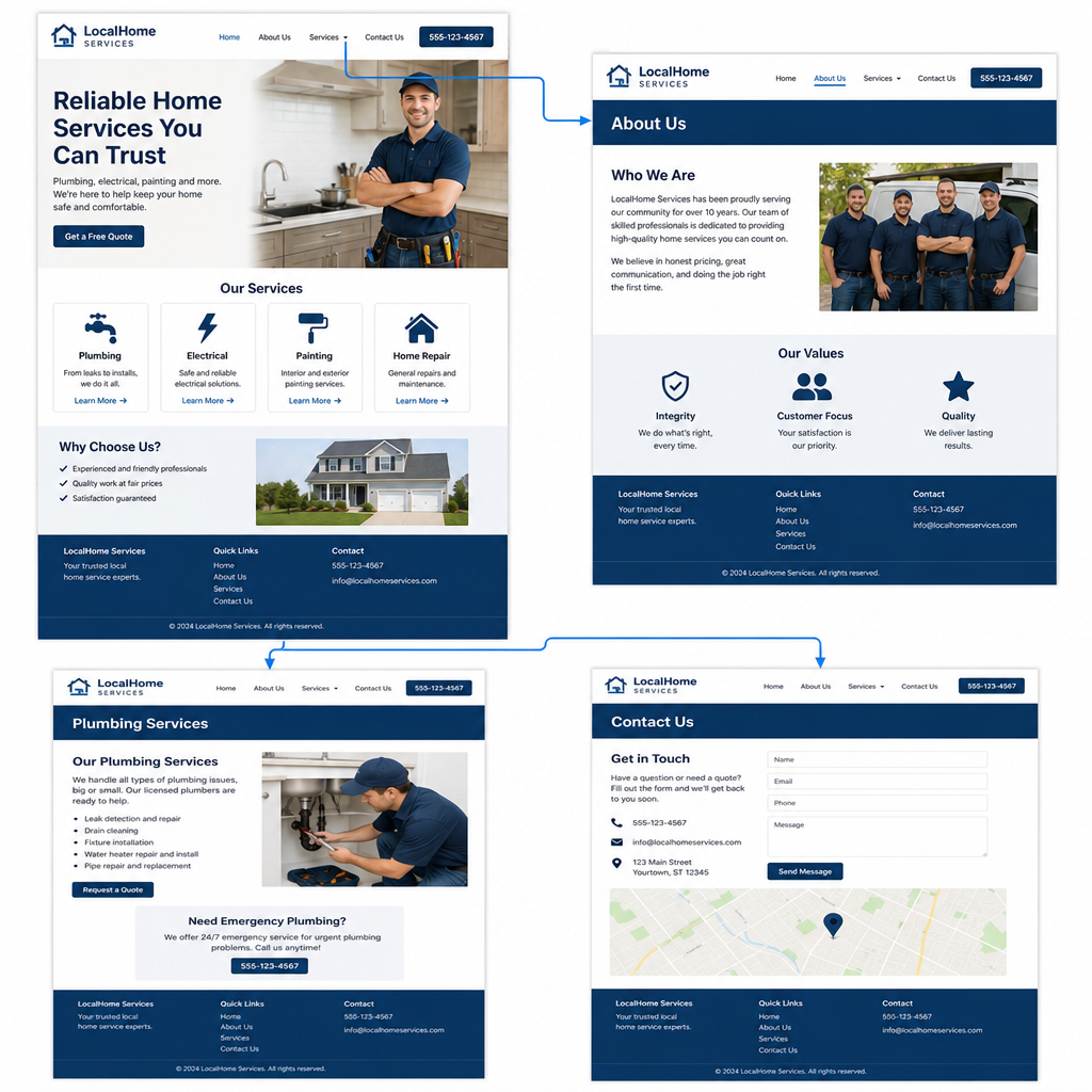 Home service website strategy